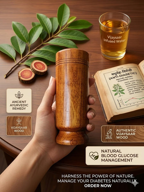 Vijaysar Wood Glass — Natural Sugar Balance, the Ayurvedic Way