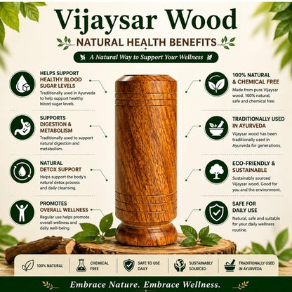 Vijaysar Wood Glass — Natural Sugar Balance, the Ayurvedic Way